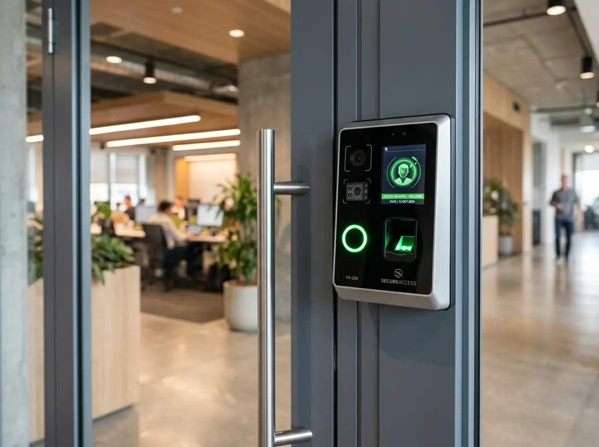 Instalación de control de acceso biométrico y electroimanes en CDMX